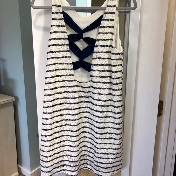 Alta White & Blue Striped Dress - Picture 2 of 4